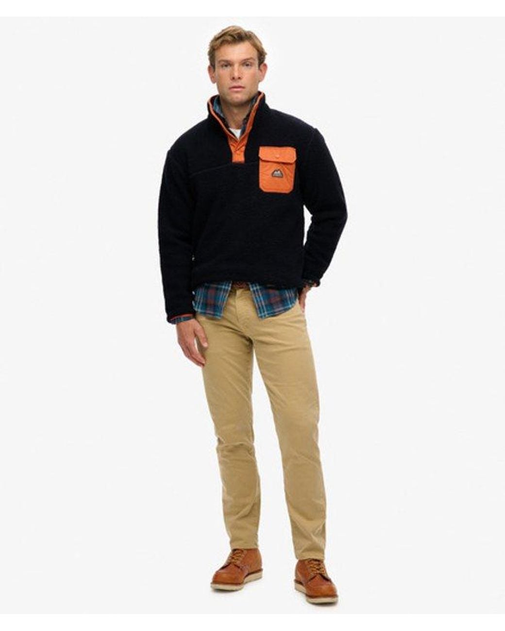 Superdry Blue & Co Fuji Popper Neck Fleece for men