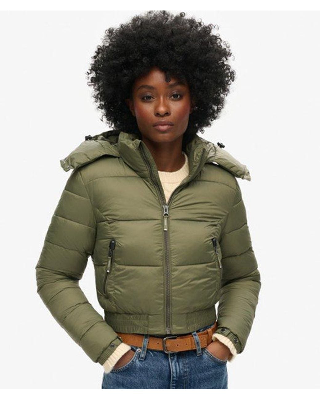Superdry Green & Co Crop Hooded Fuji Jacket