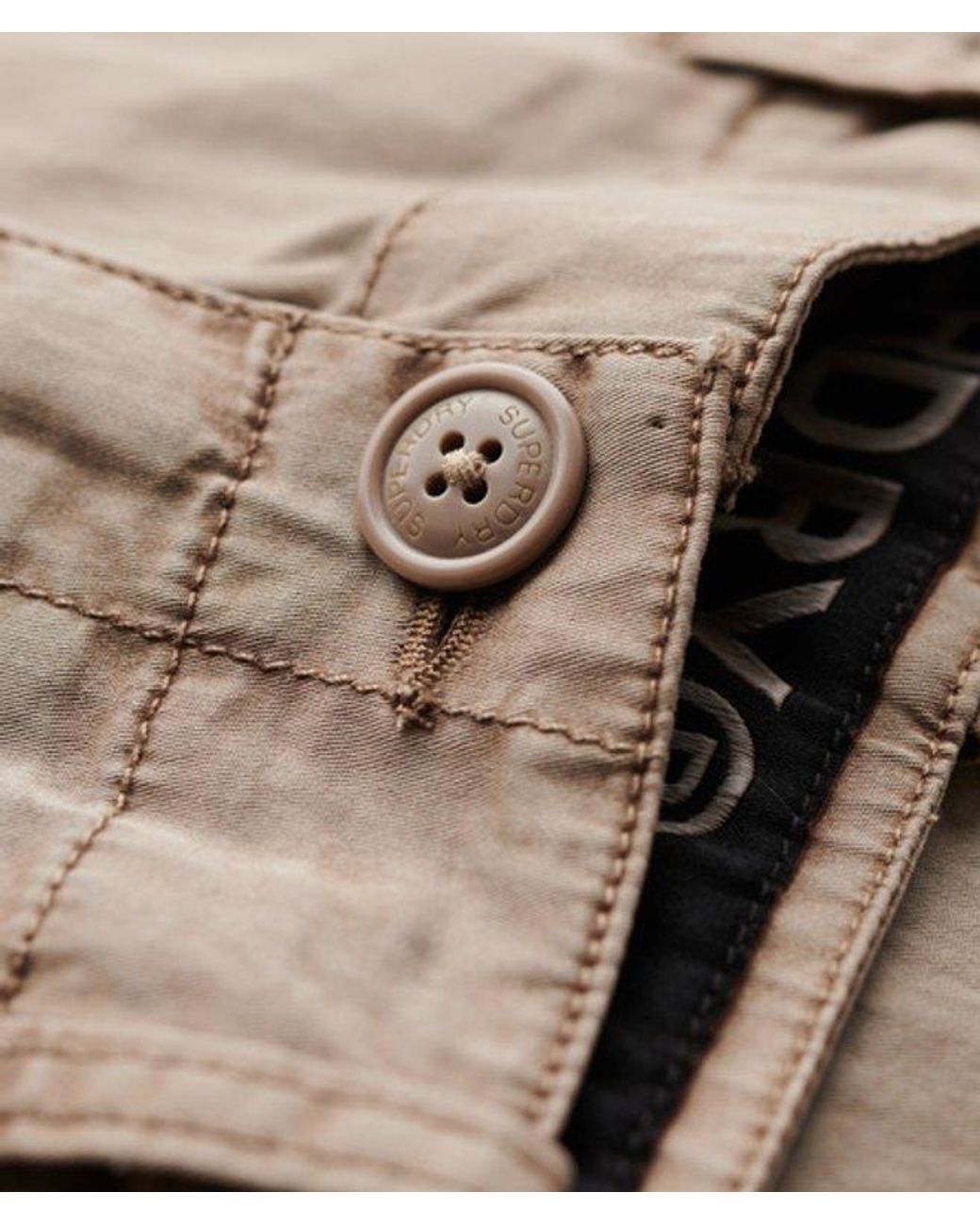 Superdry Natural Low Rise Straight Cargo Pants