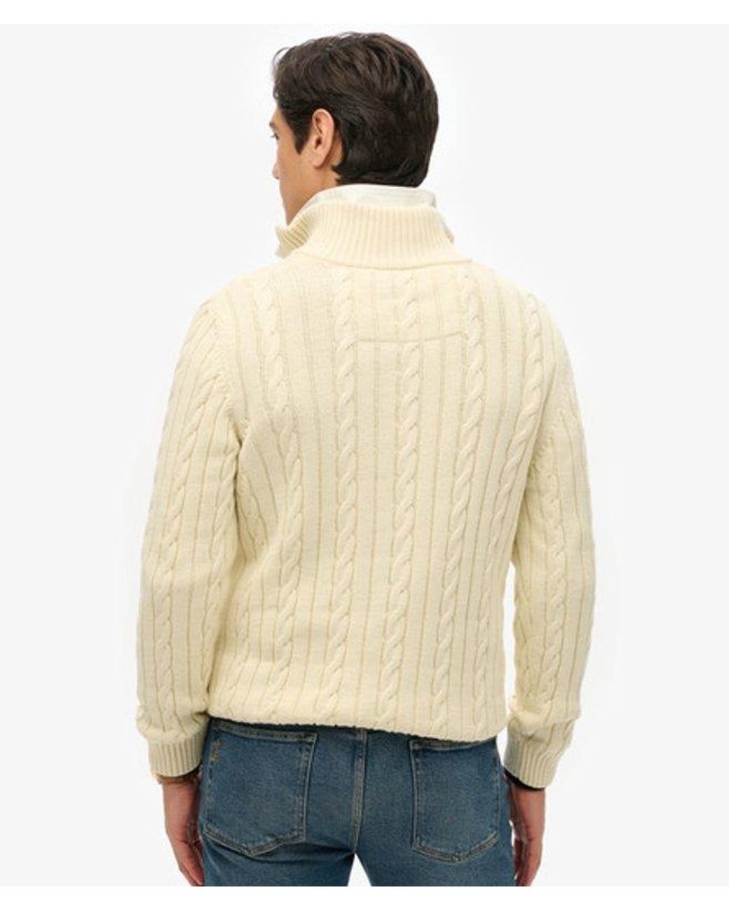 Superdry Natural & Co Organic Cotton Classic Cable Half-zip Jumper for men