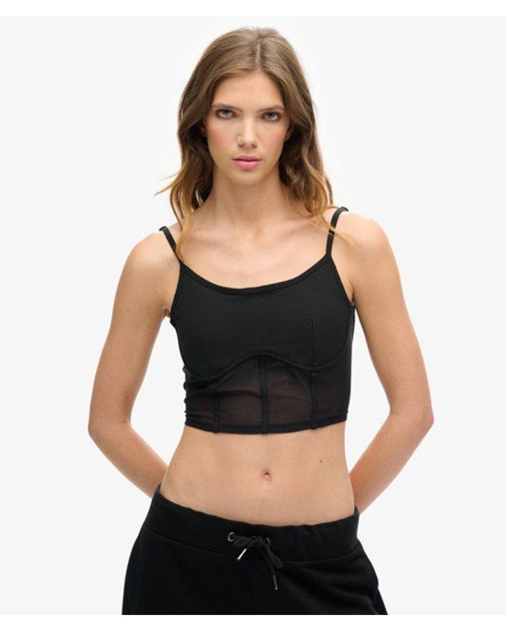 Superdry Black & Co Sport Tech Corset Top