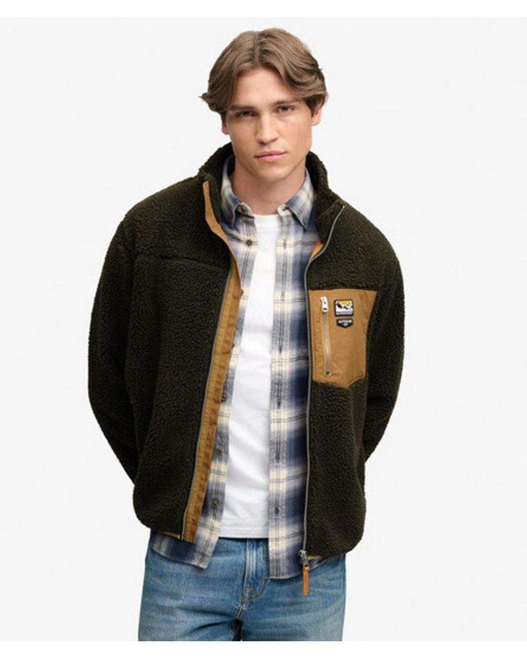 Superdry Black & Co Mountain Full Zip Fleece for men