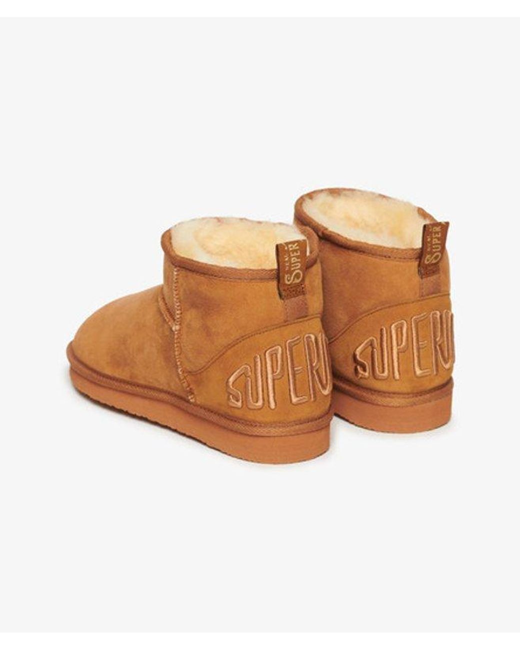 Superdry Brown & Co Suede Sherpa Mini Boots