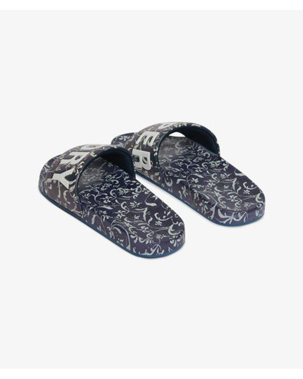 Superdry Blue & Co All Over Printed Pool Sliders