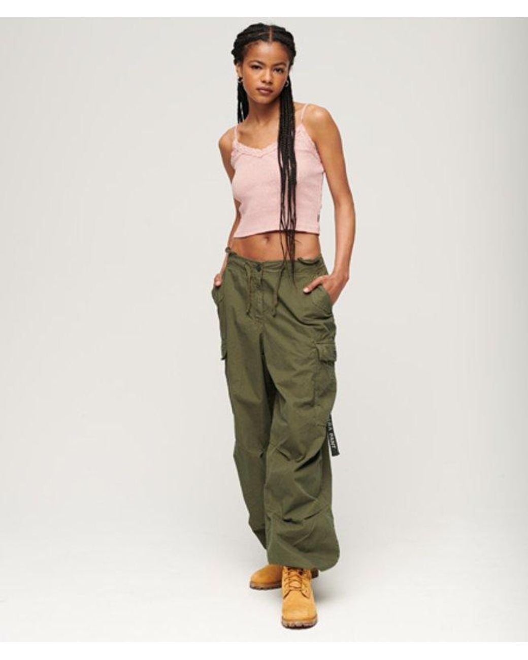 Superdry Green & Co baggy Parachute Pants