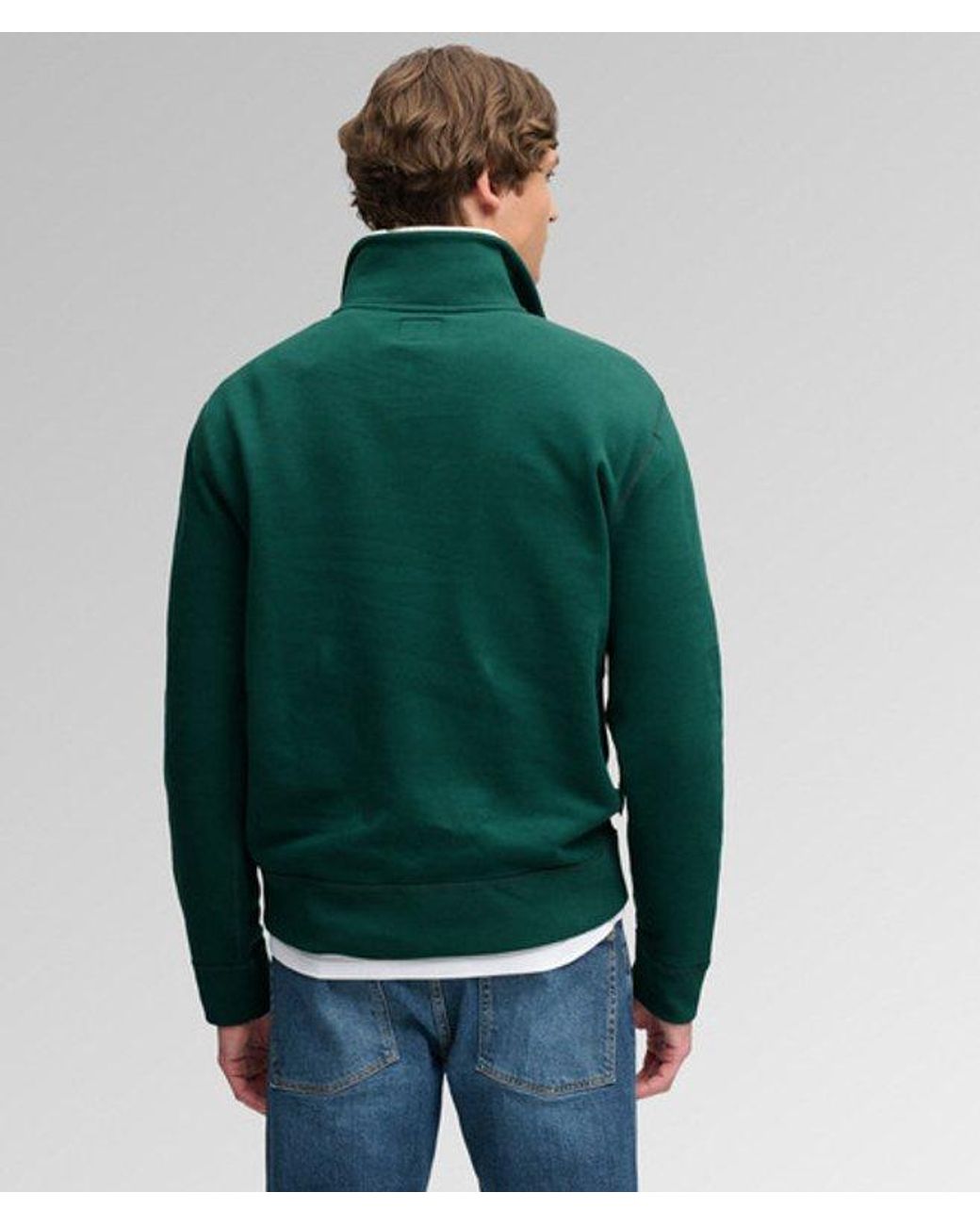 Superdry Green & Co Essential Serif Logo Half Zip Sweatshirt for men