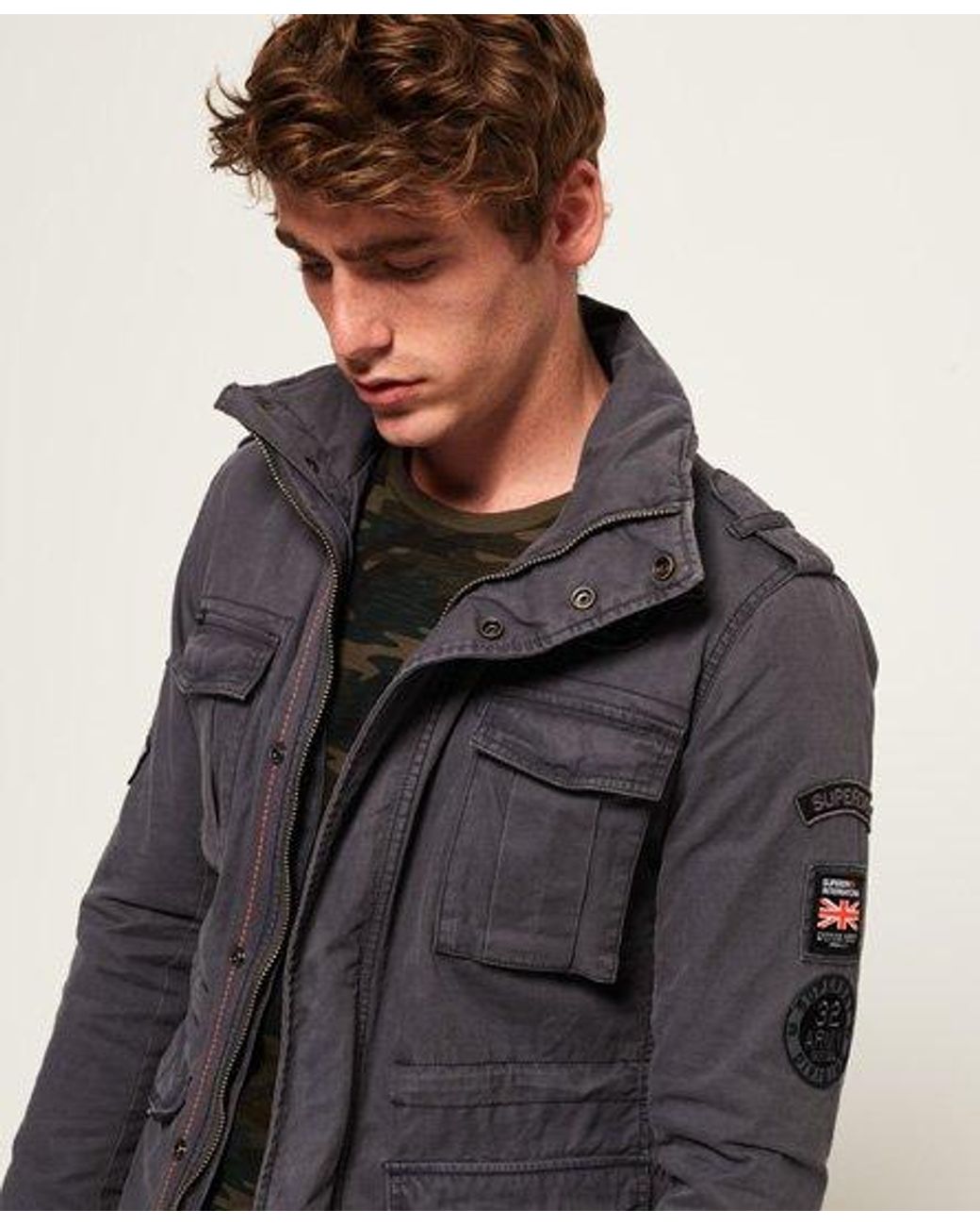 Superdry Hero Rookie Military Jacket in Grey for Men | Lyst UK