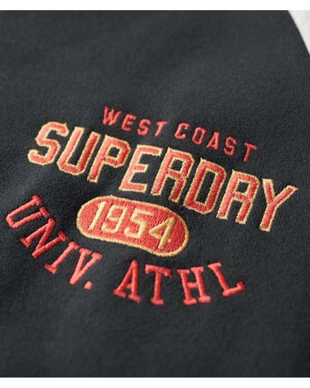 Superdry Gray & Co College Script Graphic Jersey Bomber Jacket
