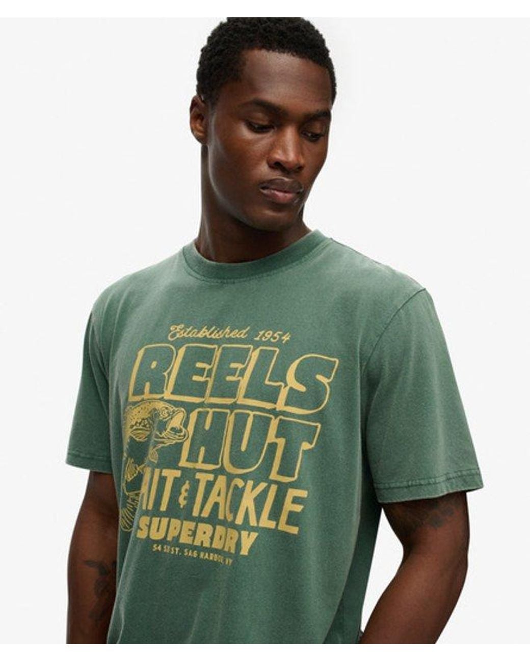 Superdry Green Roadside Trade Loose T-Shirt for men