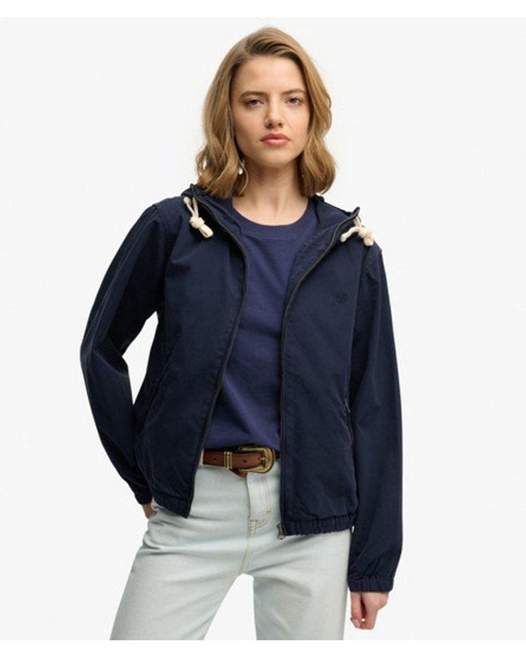 Superdry Blue & Co Hooded Washed Twill Jacket