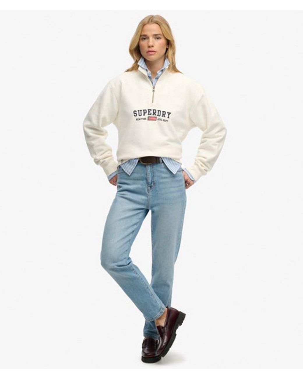 Superdry Natural & Co Athletic Essentials Graphic Half Zip Sweatshirt