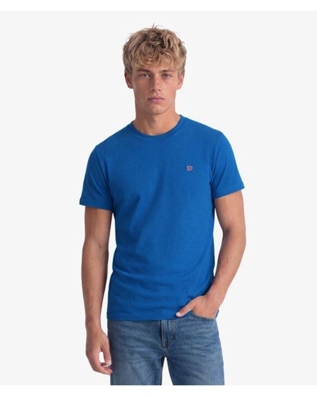 Superdry Blue Sd & Co Logo Embroidered T-Shirt for men