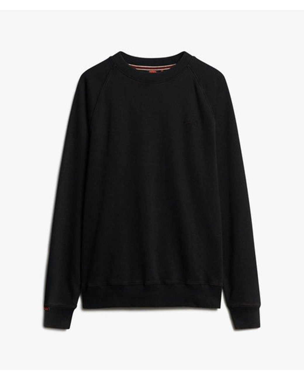 Superdry Black & Co Essential Logo Raglan Crew Sweatshirt for men