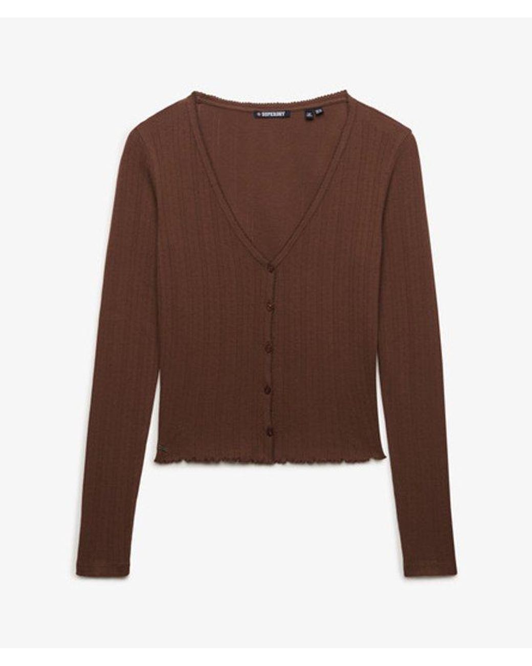 Superdry Blue & Co Athletic Essential Pointelle Cardigan