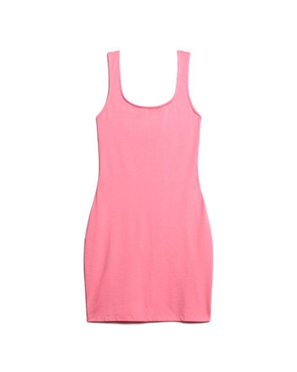 Superdry Pink & Co Square Neck Jersey Mini Dress