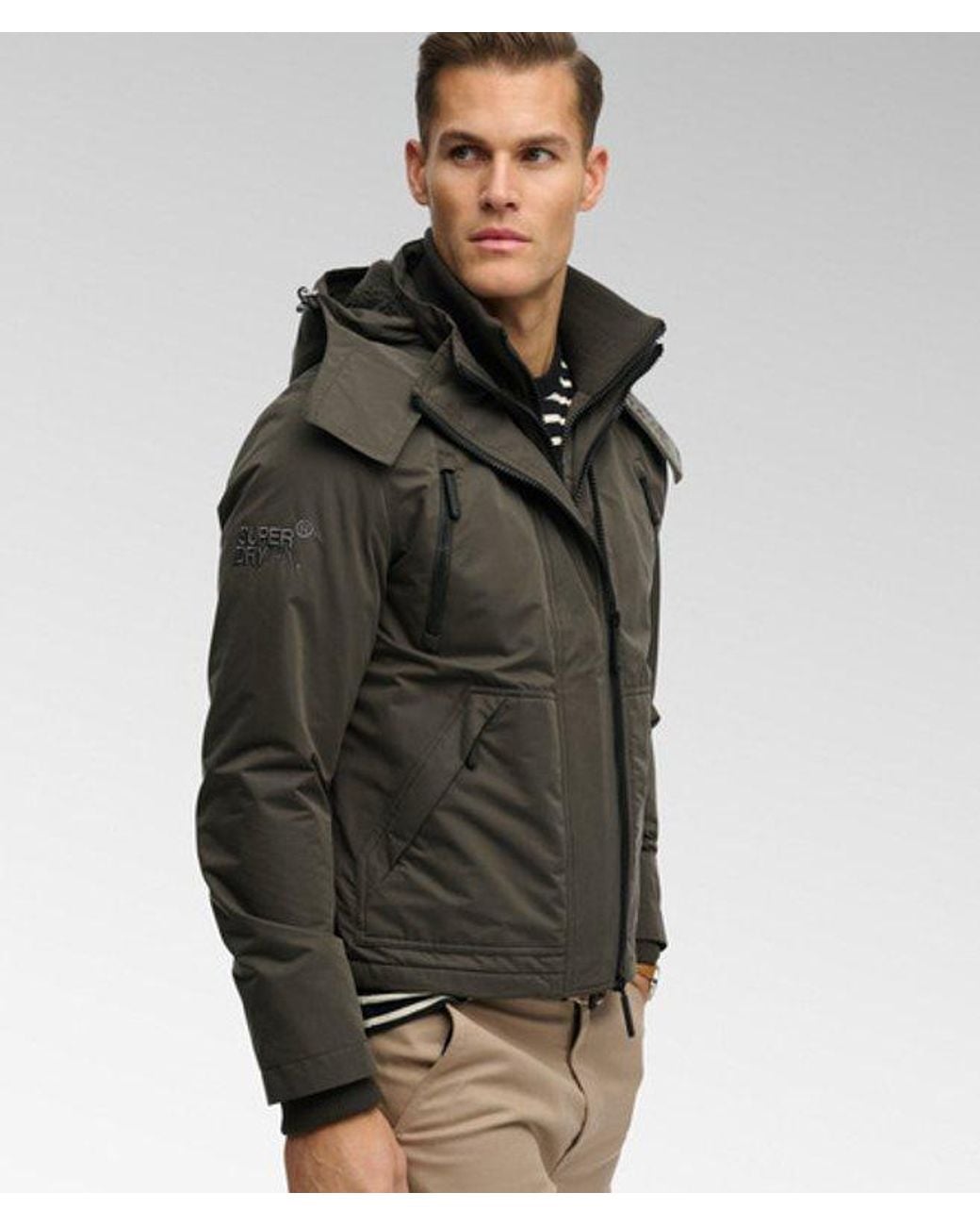 Superdry Gray & Co Hooded Microfibre Arctic Windcheater Jacket for men