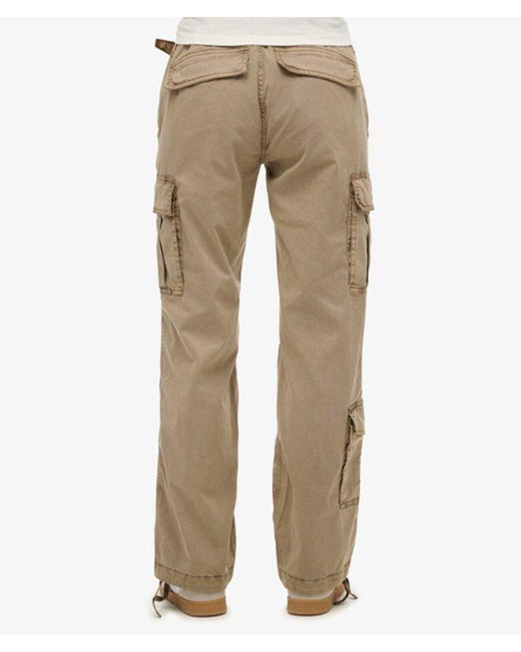 Superdry Natural Low Rise Straight Cargo Pants