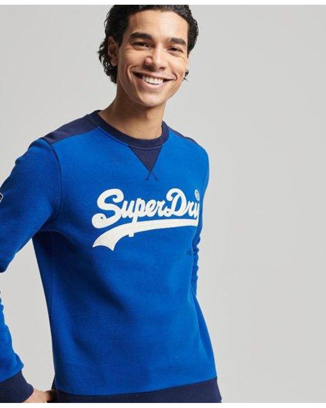 Superdry Vintage Logo Collage Crew / Regal in Blue for Men | Lyst