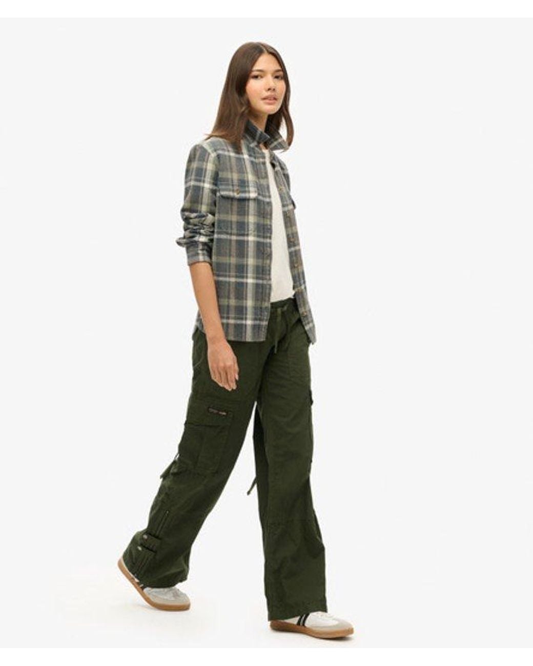 Superdry Green & Co Low Rise Wide Leg Cargo Pants