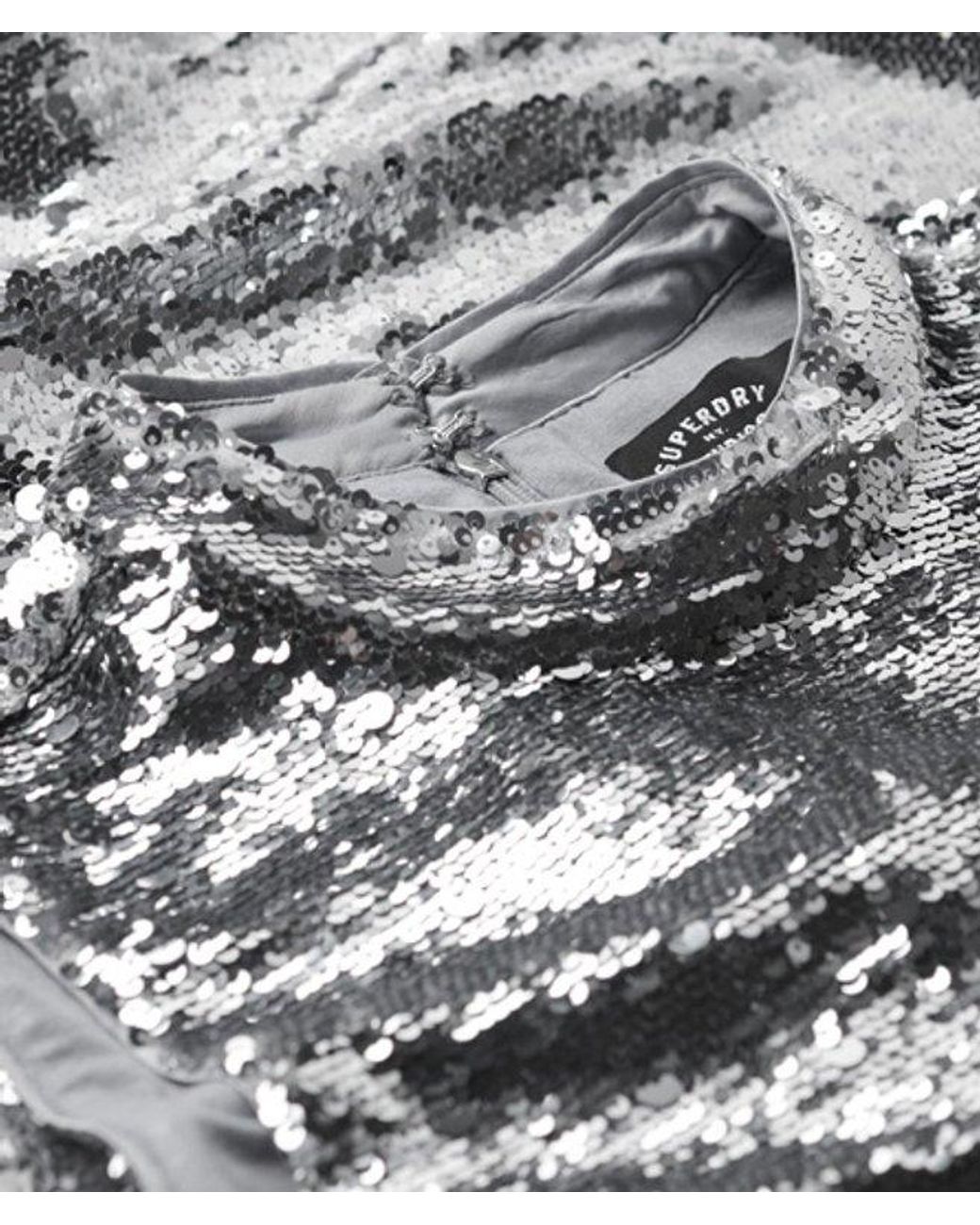 Superdry Gray & Co Classic Sequin Shift Mini Dress