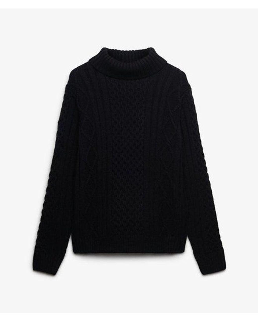 Superdry Blue & Co Jacob Cable Roll Neck Jumper for men