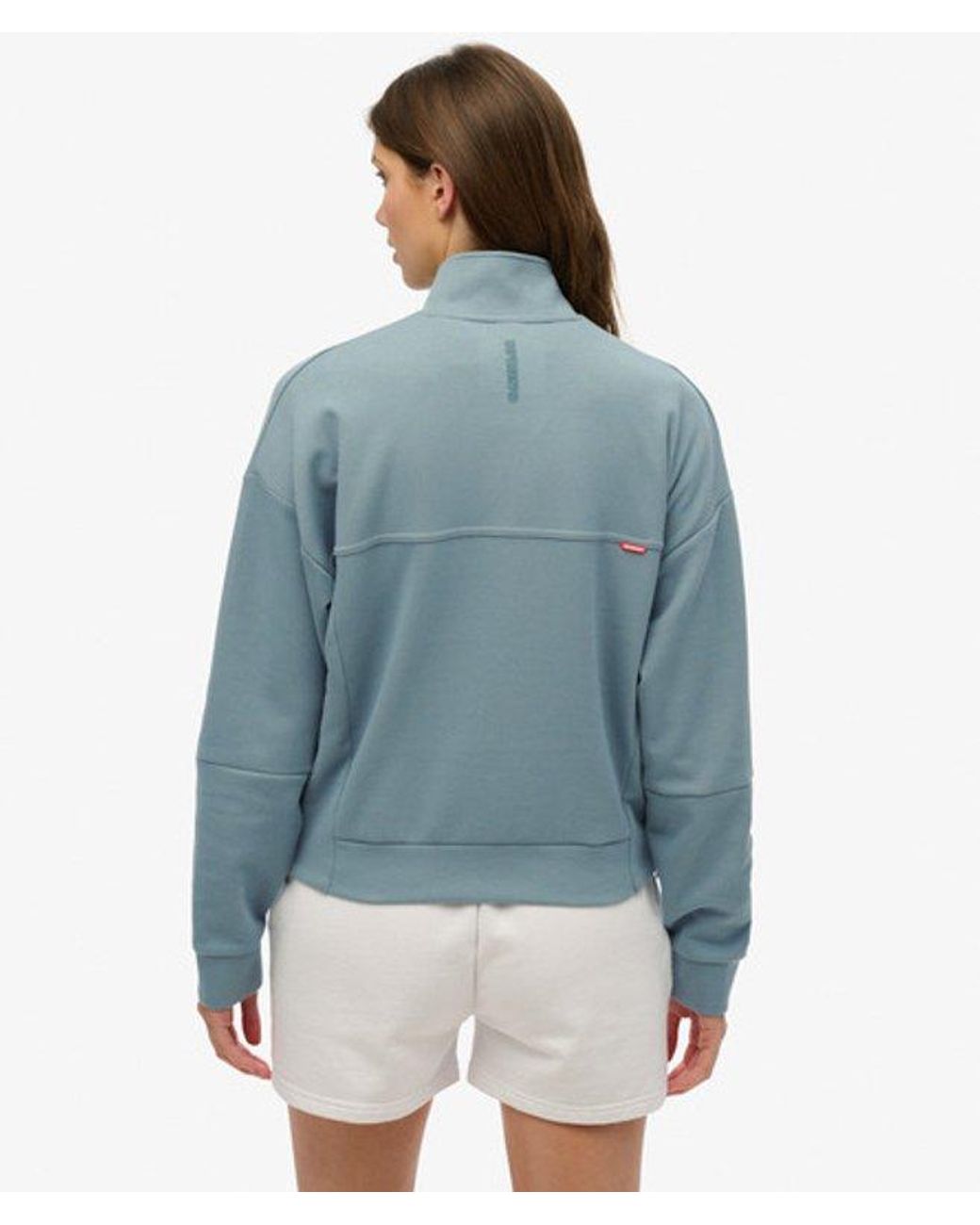 Superdry Blue & Co Active Tech Logo Relaxed Half Zip Sweatshirt