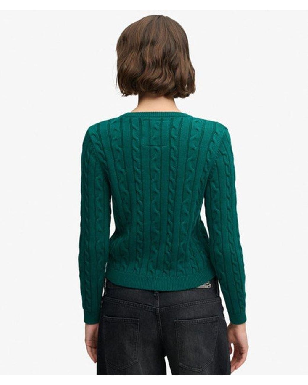 Superdry Green & Co Essentials Cable Knit Jumper