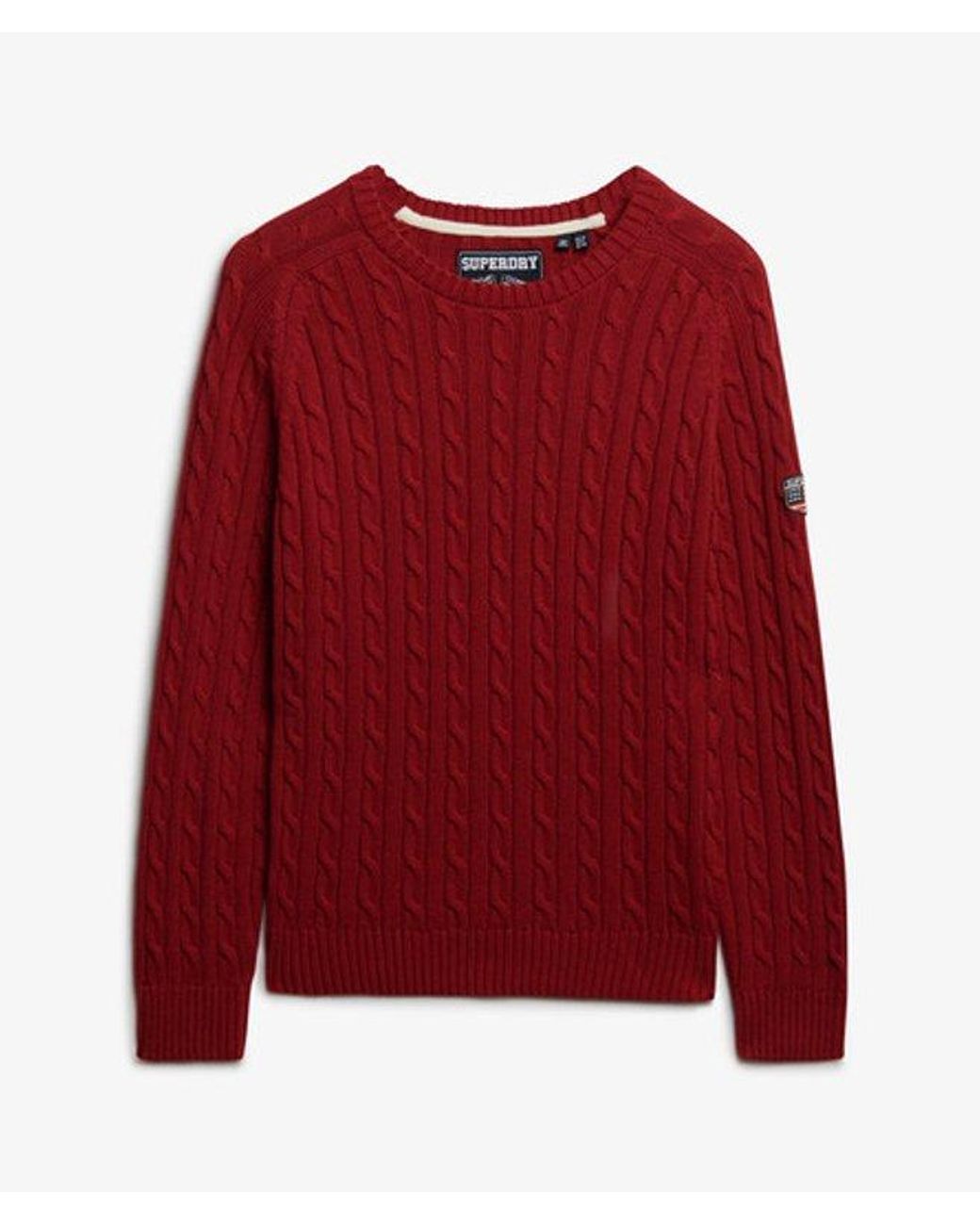 Superdry Red & Co Slouchy Cable Knit Jumper
