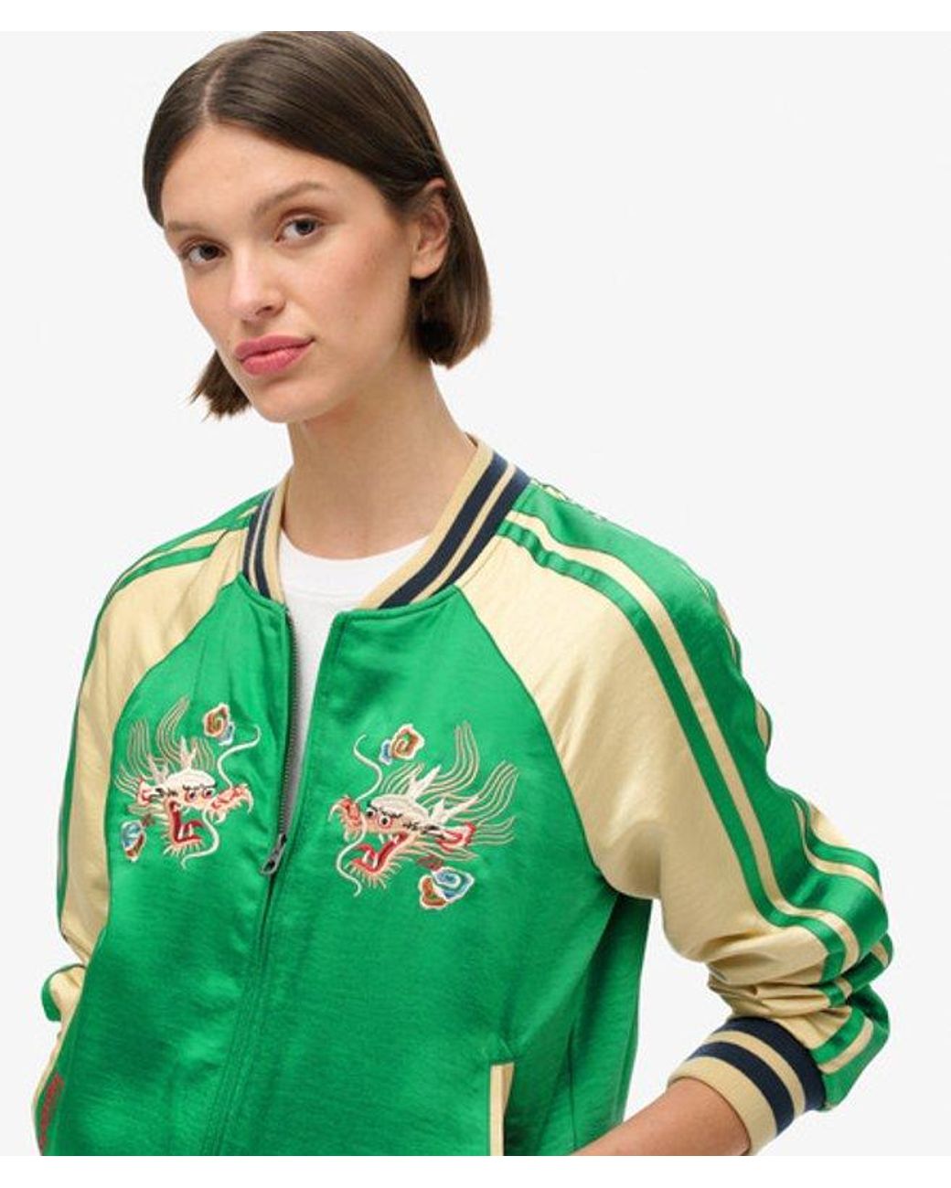 Superdry Green & Co Sukajan Embroidered Bomber Jacket