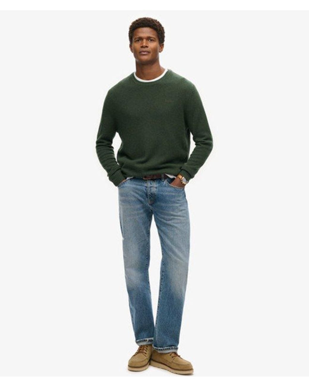 Superdry Green & Co Essential Slim Fit Crew Jumper for men