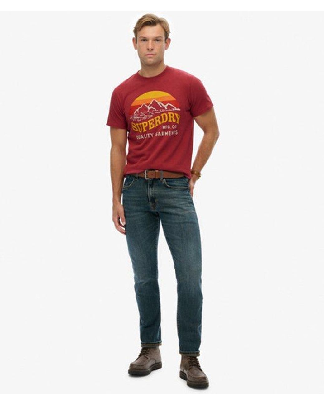 Superdry Red Great Outdoors Relaxed T-Shirt for men