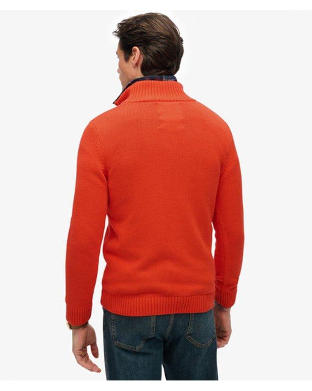 Superdry Red & Co Cotton Half Zip Knit Jumper for men