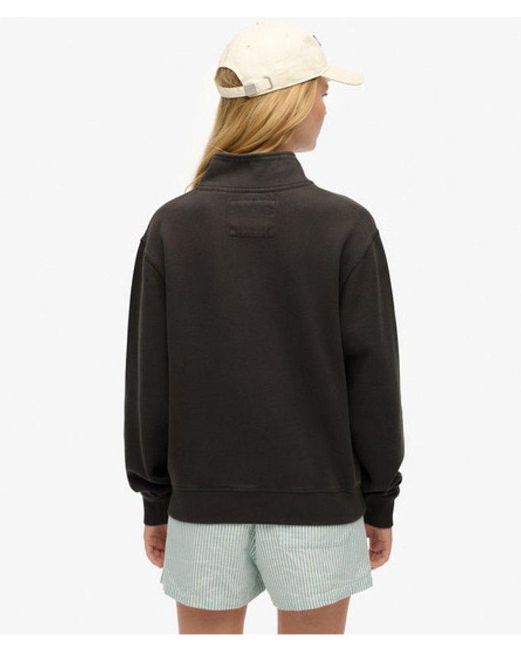 Superdry & Co Athletic Essentials Trui Met Halve Rits in het Black