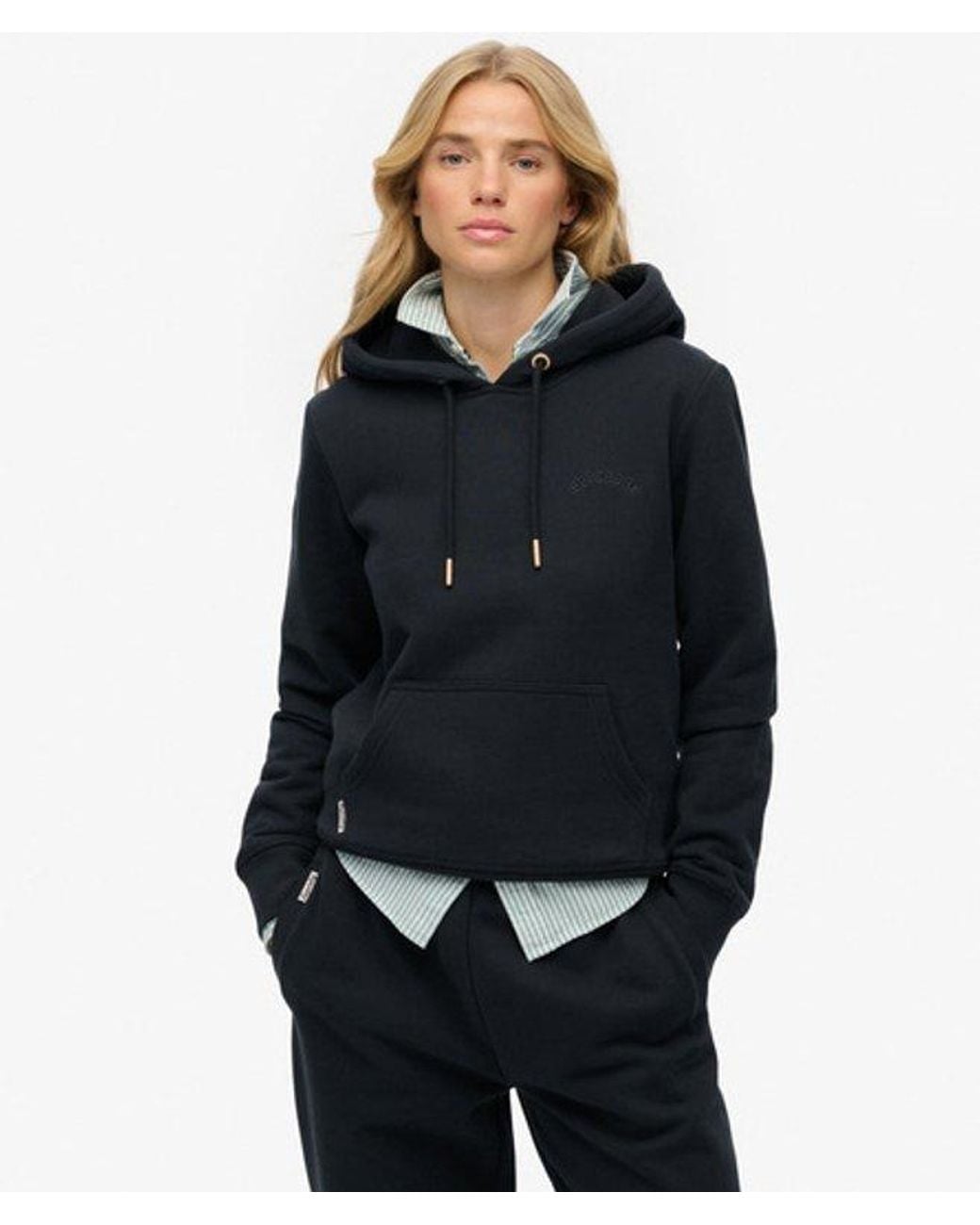 Superdry Black & Co Essential Logo Embroidered Hoodie