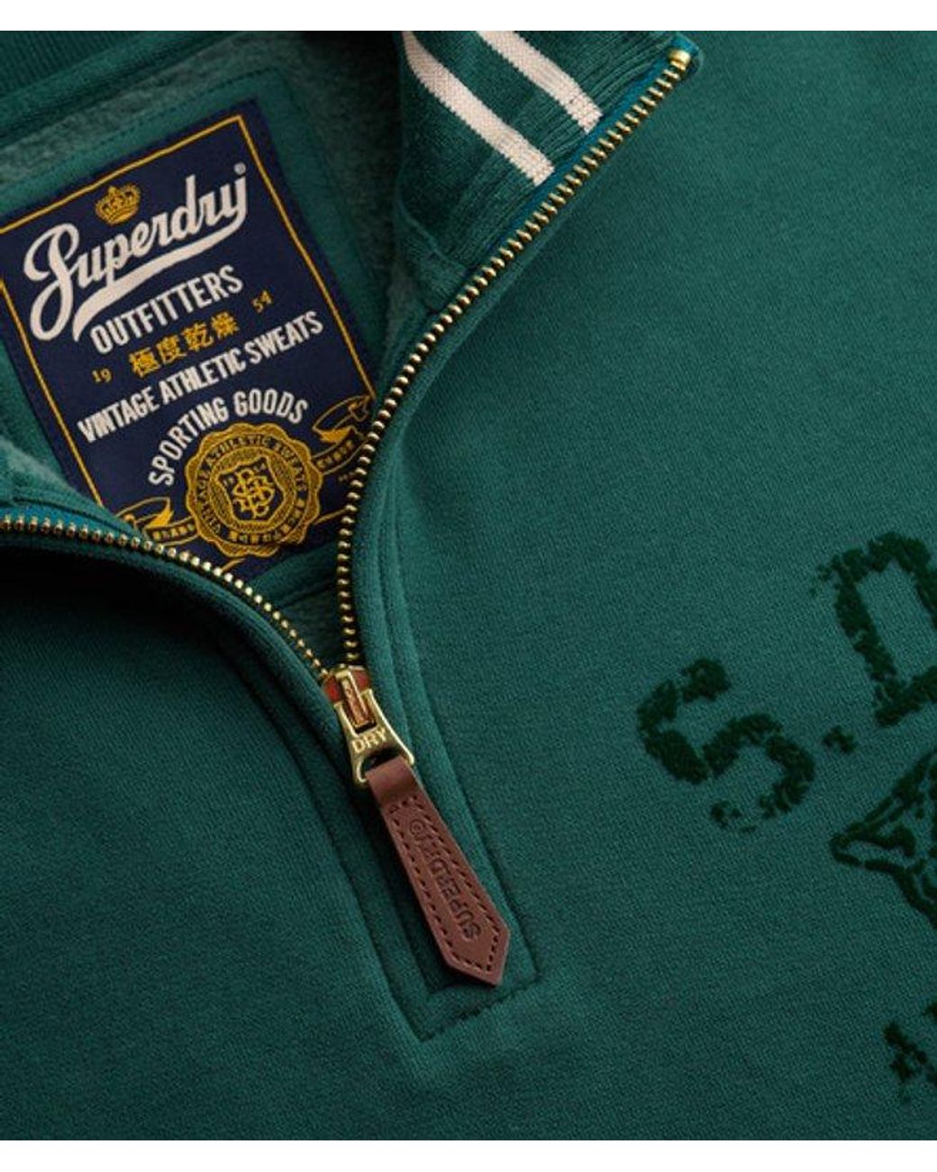 Superdry Green & Co Tonal Half Zip Sweatshirt for men