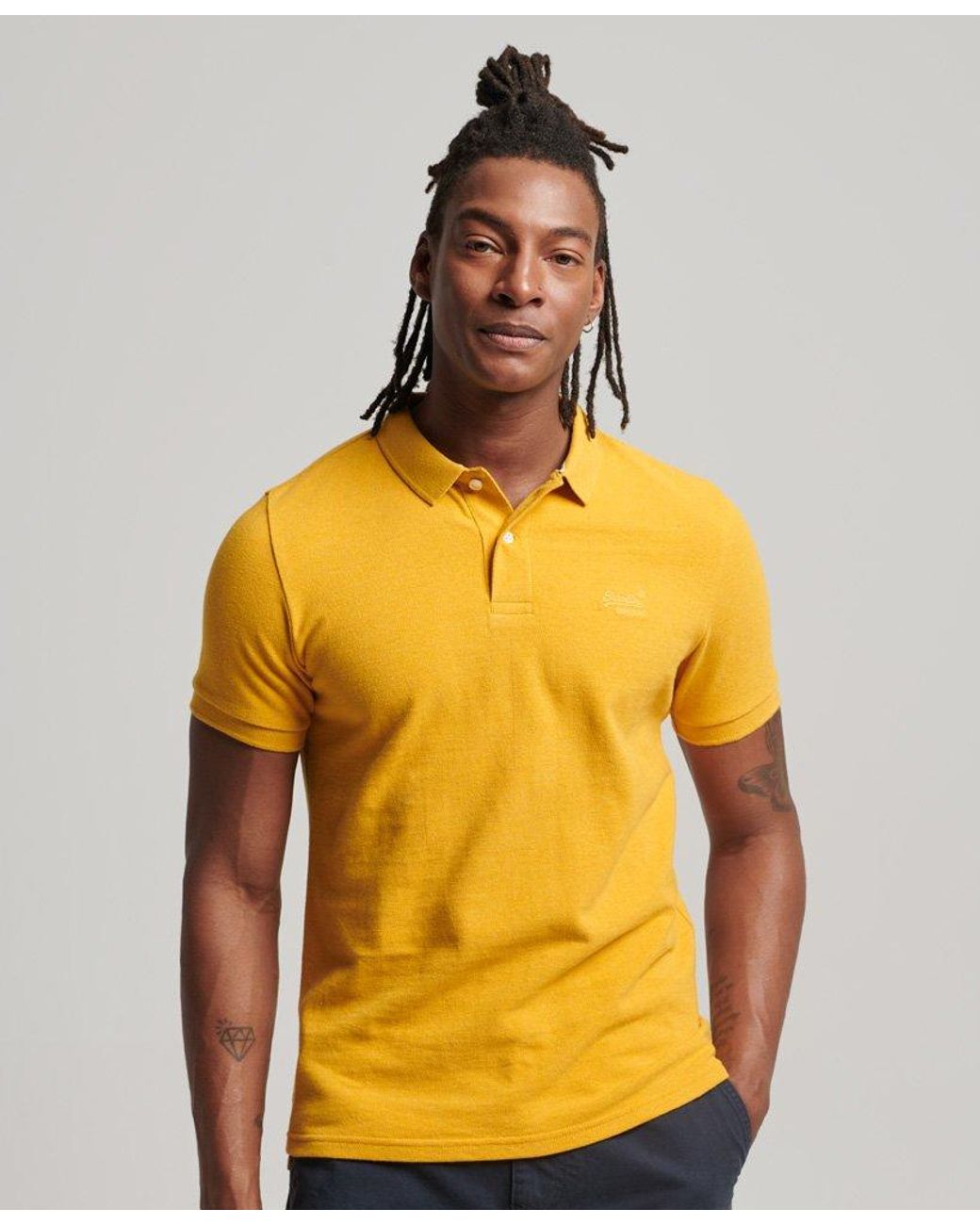 Superdry Classic Pique Polo Shirt Yellow / Turmeric Marl in Orange for Men  | Lyst UK