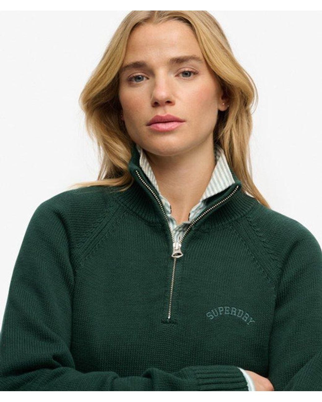 Superdry Green & Co Essential Half Zip Knit Jumper