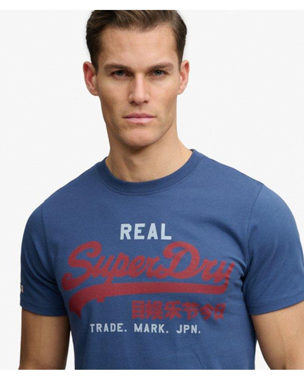 Superdry Blue Vintage Logo Classic T-Shirt for men