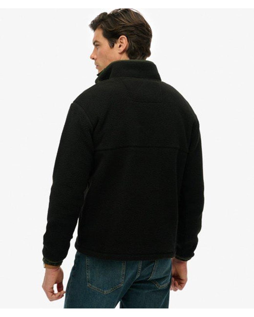 Superdry Black & Co Fuji Popper Neck Fleece for men