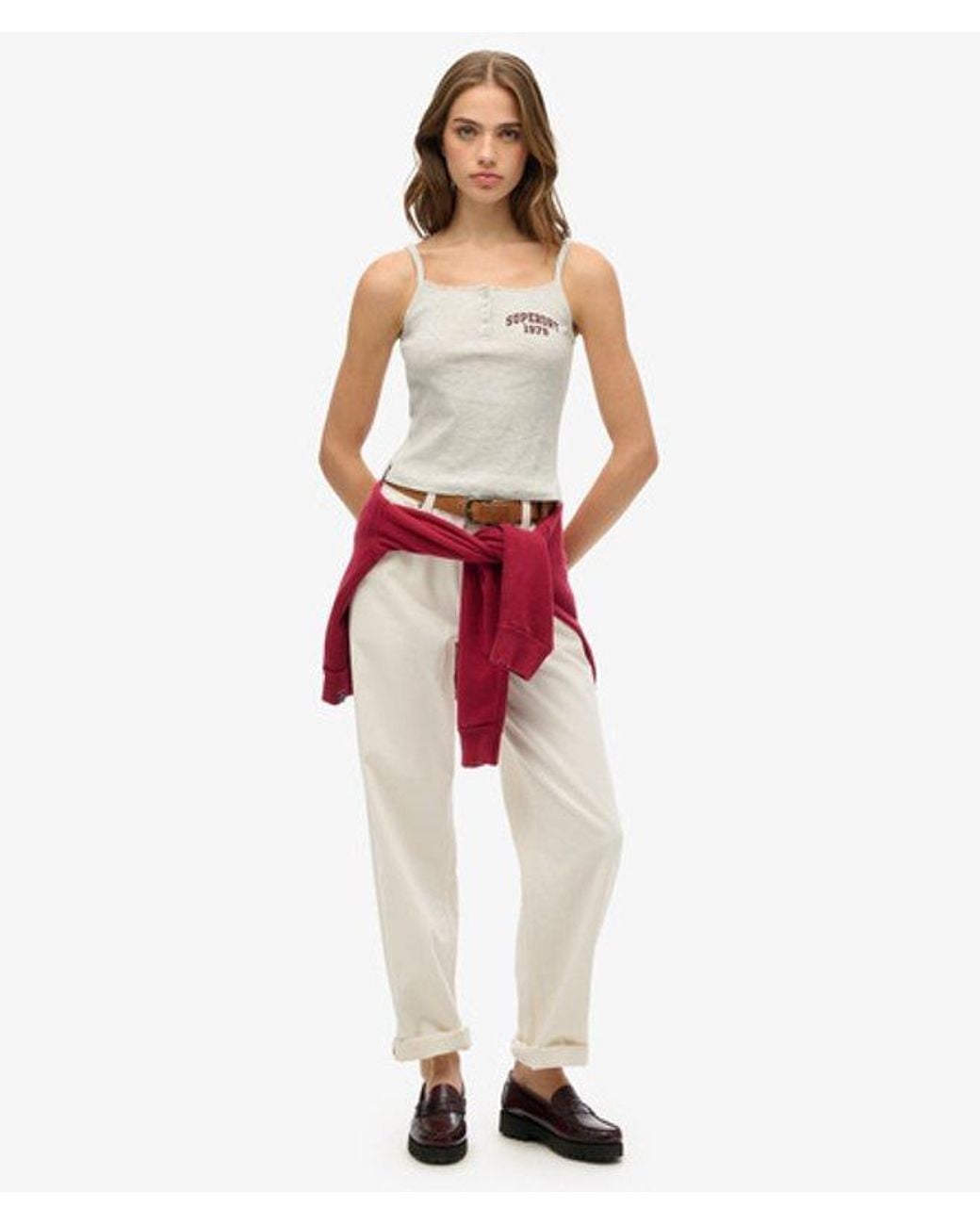 Superdry Natural & Co Athletic Essentials Graphic Button Cami