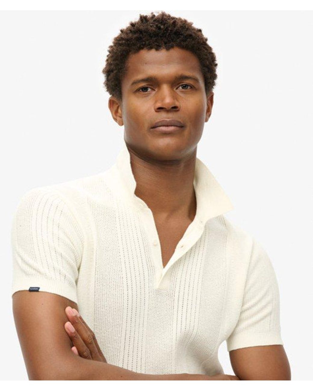 Superdry White & Co Short Sleeve Knitted Polo Shirt for men