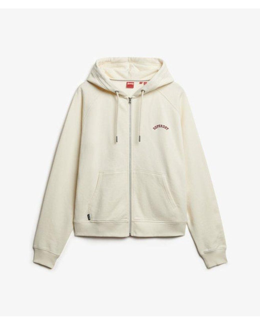 Superdry Natural Essential Logo Oversized Raglan Zip Hoodie