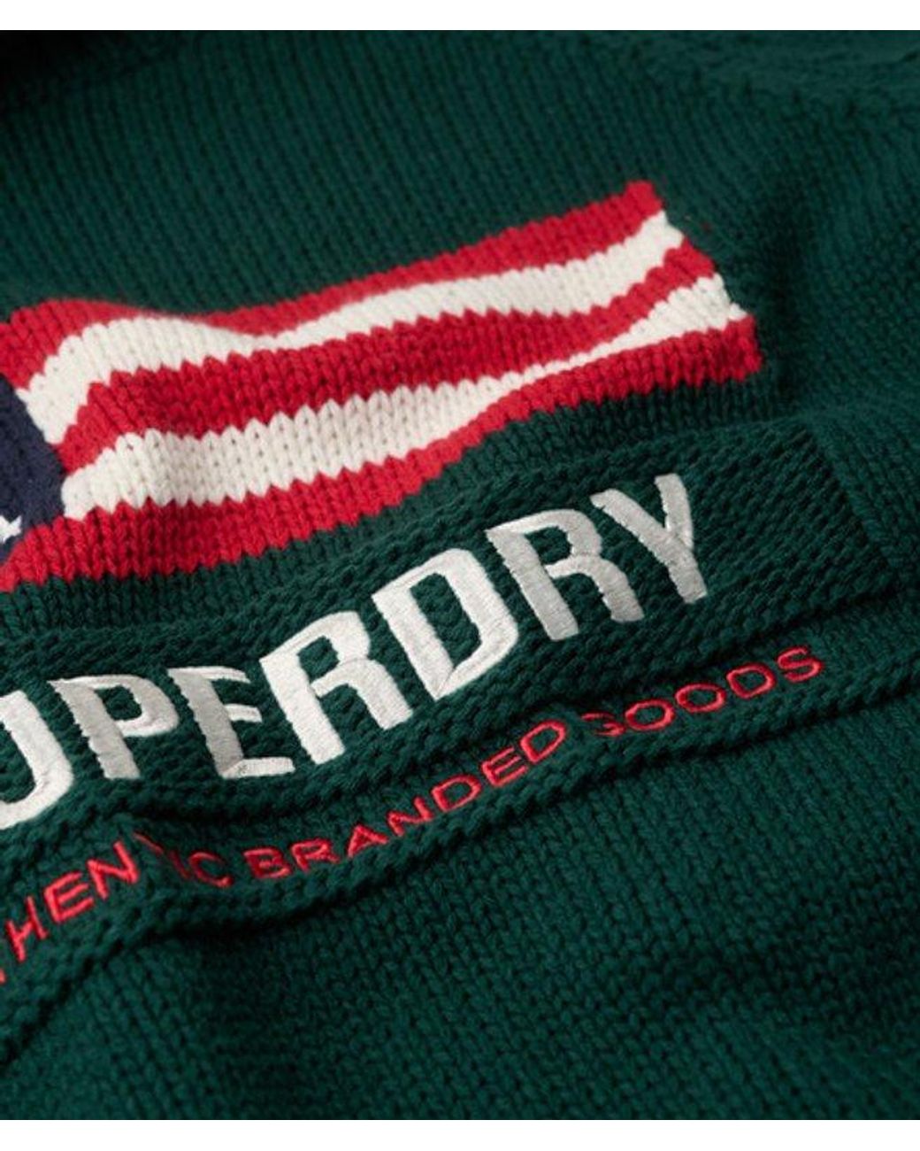 Superdry Green & Co Knitted Americana Roll Neck Jumper