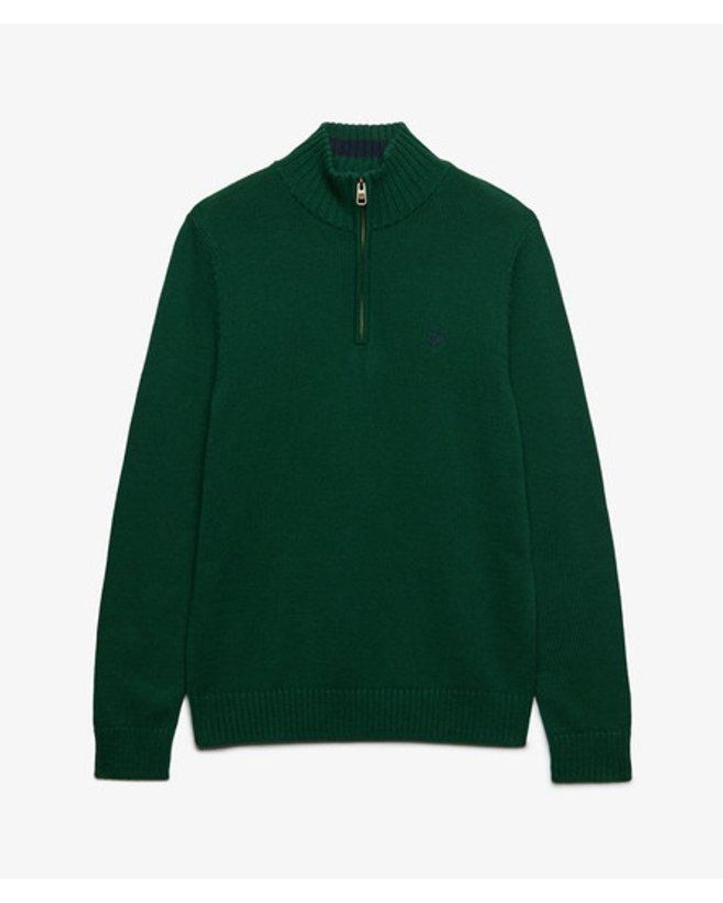 Superdry Green & Co Cotton Half Zip Knit Jumper for men