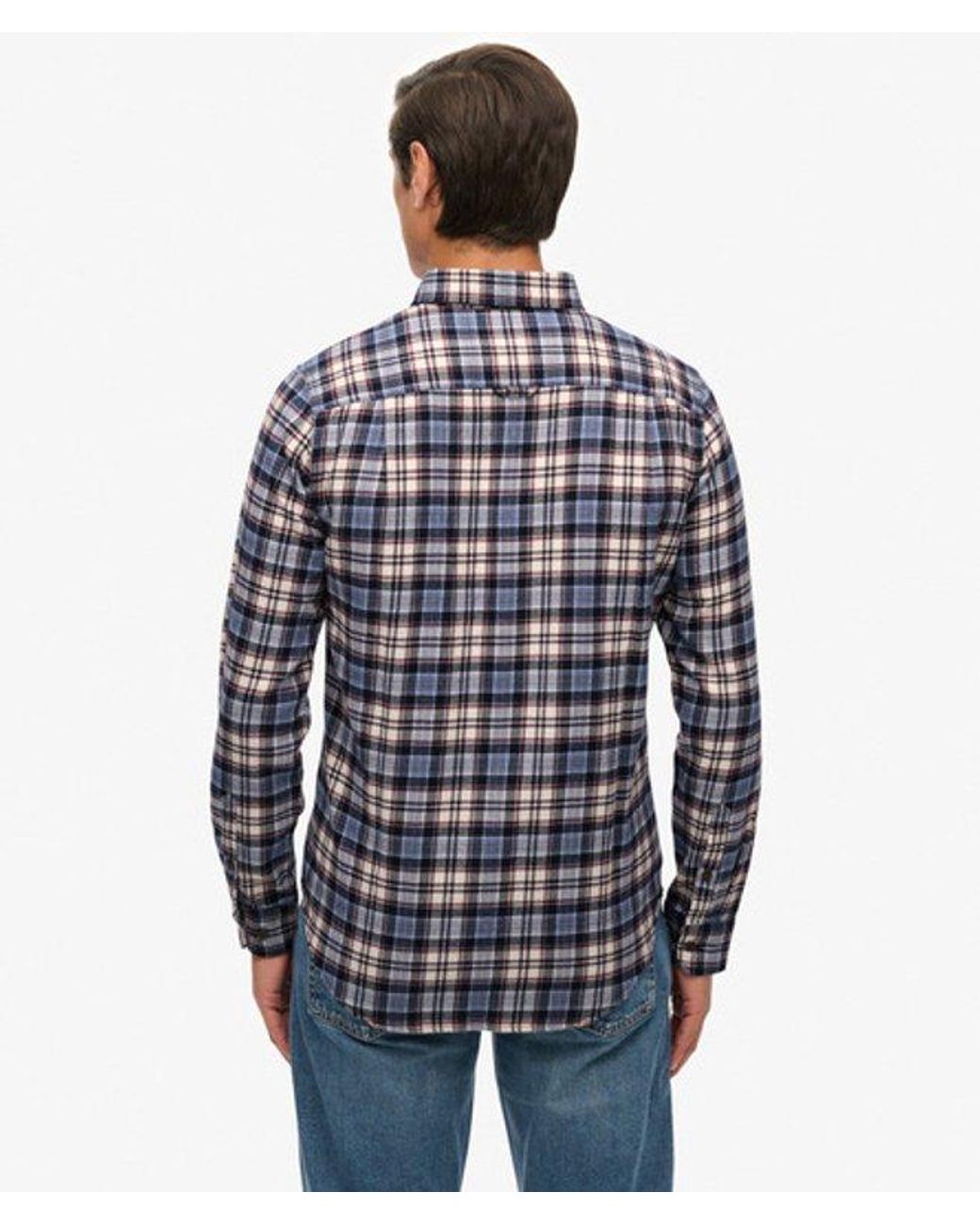Superdry Blue & Co Long Sleeve Cotton Lumberjack Shirt for men