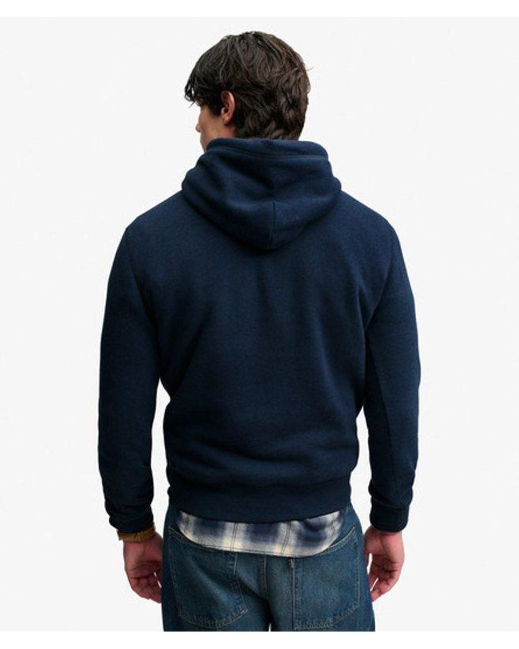Superdry Blue & Co Vintage Logo Heritage Relaxed Hoodie for men
