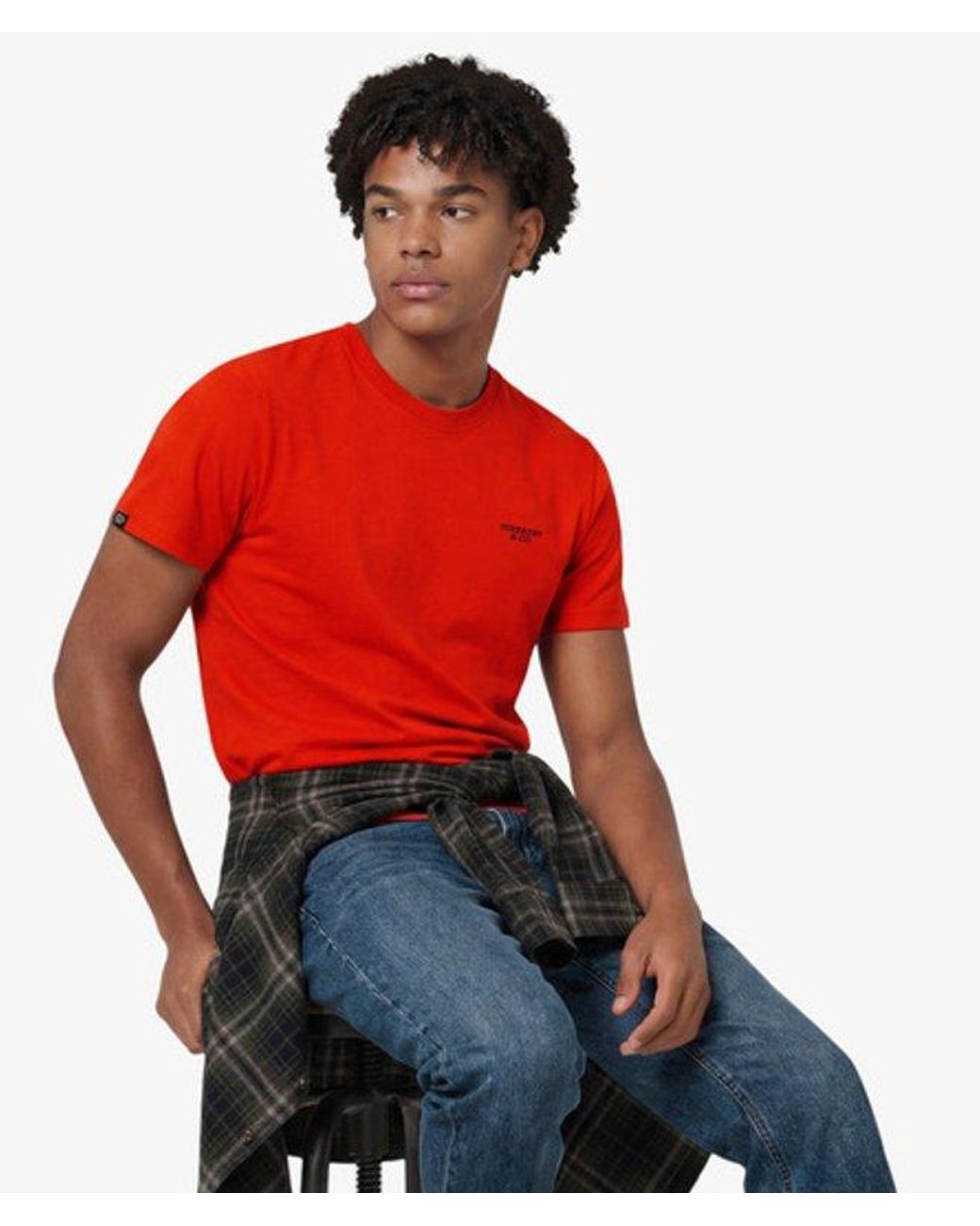 Superdry Red & Co Essential Stacked Logo Embroide for men