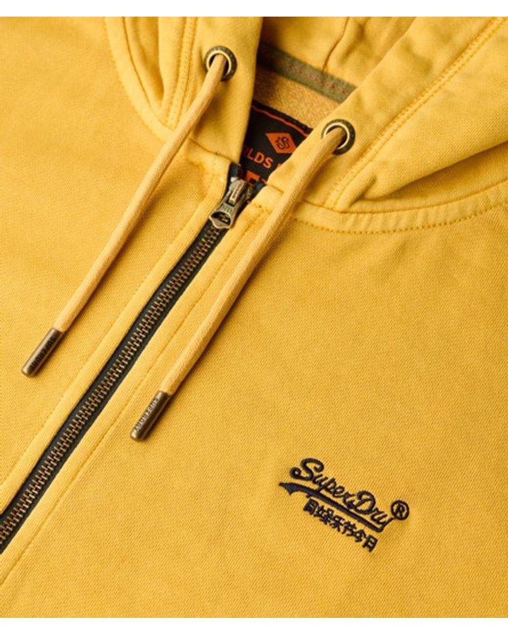 Superdry Essential Logo Washed Hoodie Met Rits Grootte: Xxxl in het Metallic voor heren