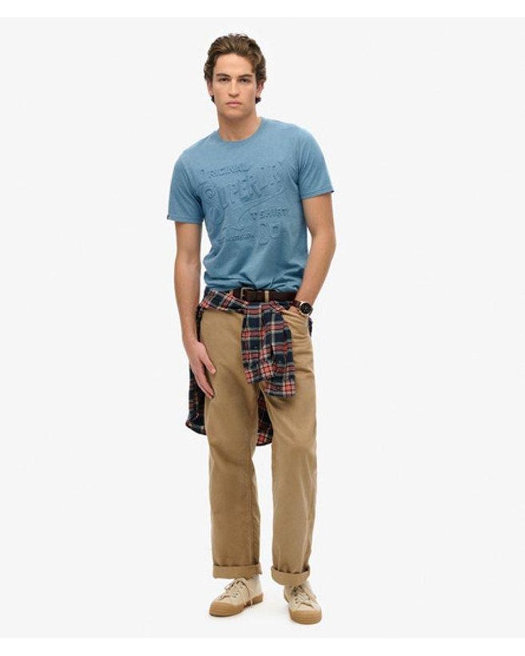 Superdry Blue & Co Workwear Embossed Relaxed T-shirt for men
