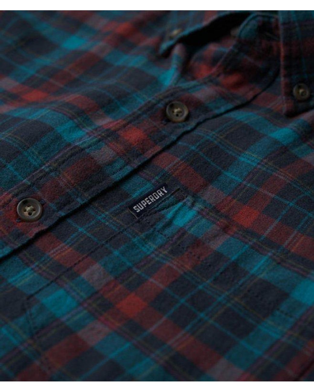 Superdry Blue Organic Cotton Vintage Check Shirt - Size: Xl for men